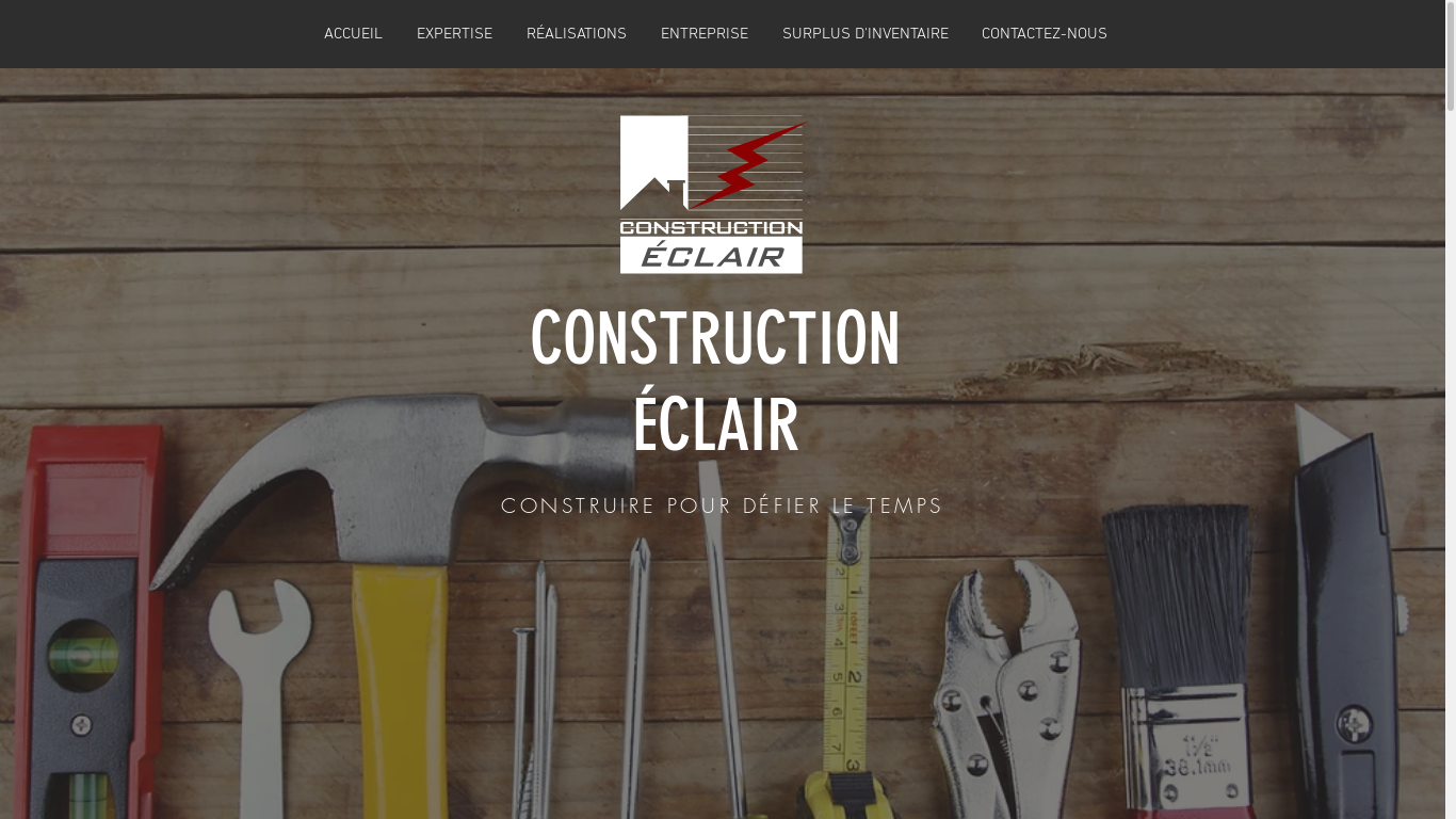 the desktop screenshot of www.constructioneclair.ca