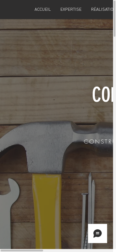the mobile screenshot of www.constructioneclair.ca