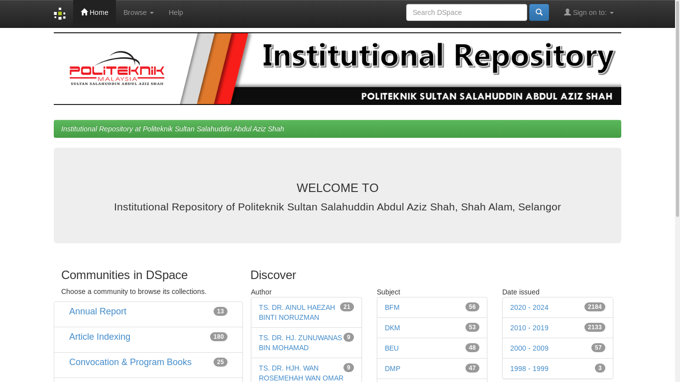 the desktop screenshot of repository.psa.edu.my