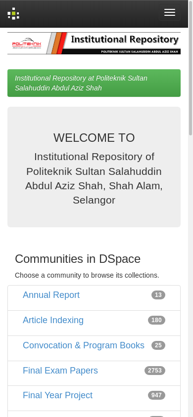 the mobile screenshot of repository.psa.edu.my
