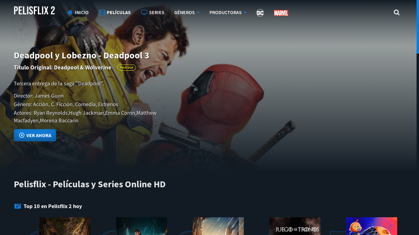 the desktop screenshot of pelisflix2.taxi