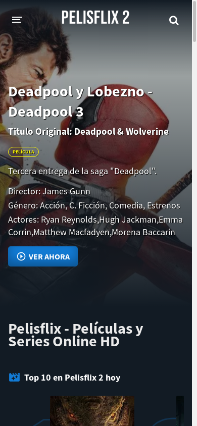 the mobile screenshot of pelisflix2.taxi