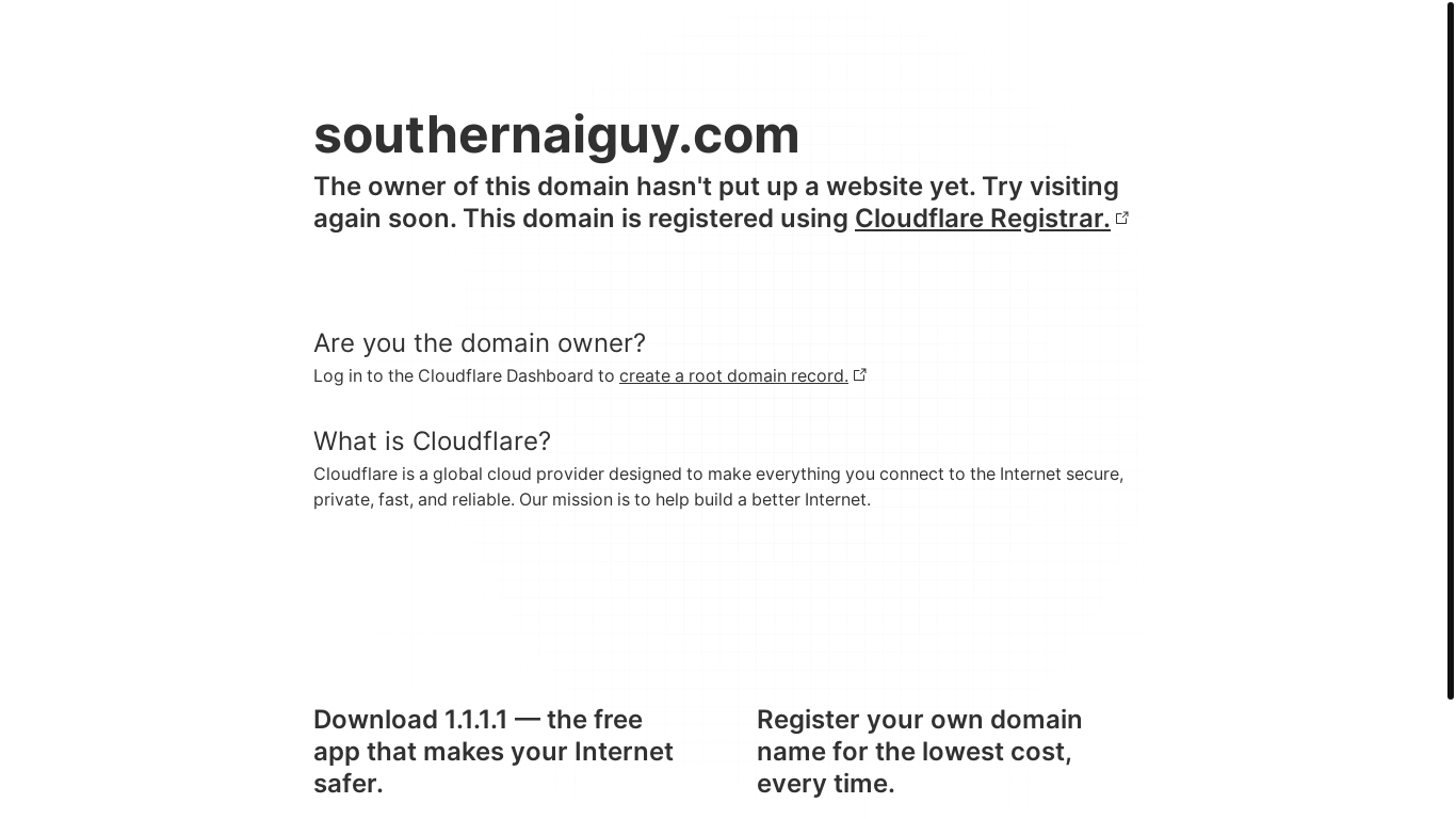 the desktop screenshot of southernaiguy.com