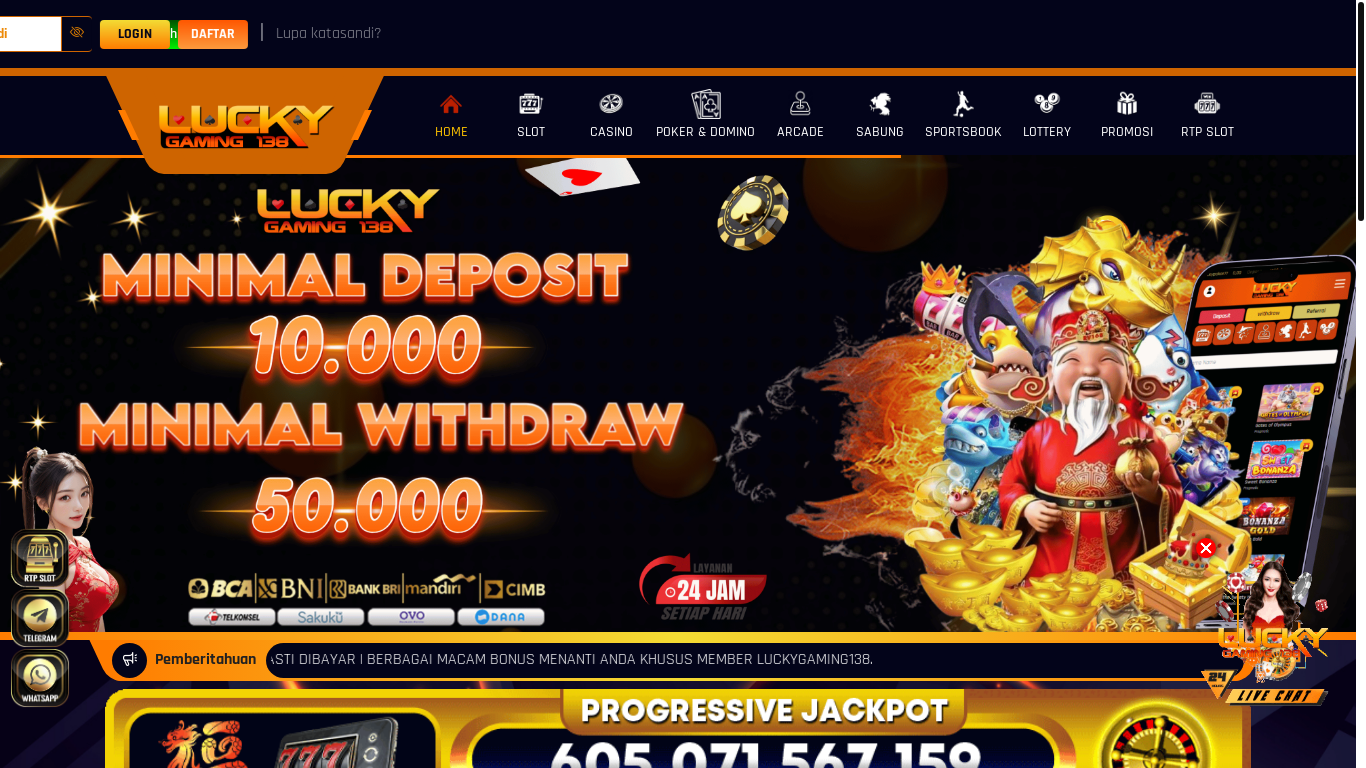 the desktop screenshot of luckygaming138.world