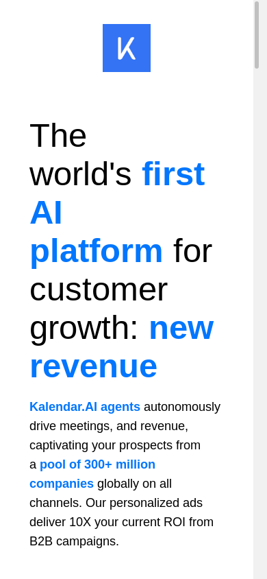 the mobile screenshot of kalendar.ai