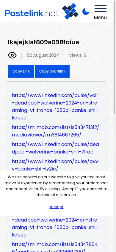 the mobile screenshot of pastelink.net