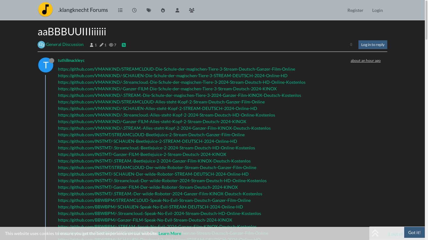 the desktop screenshot of nodebb.klangknecht.com