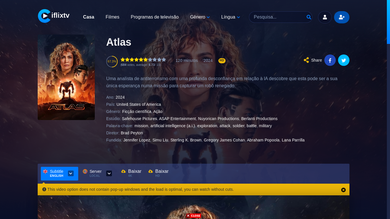the desktop screenshot of iflixtv.xyz