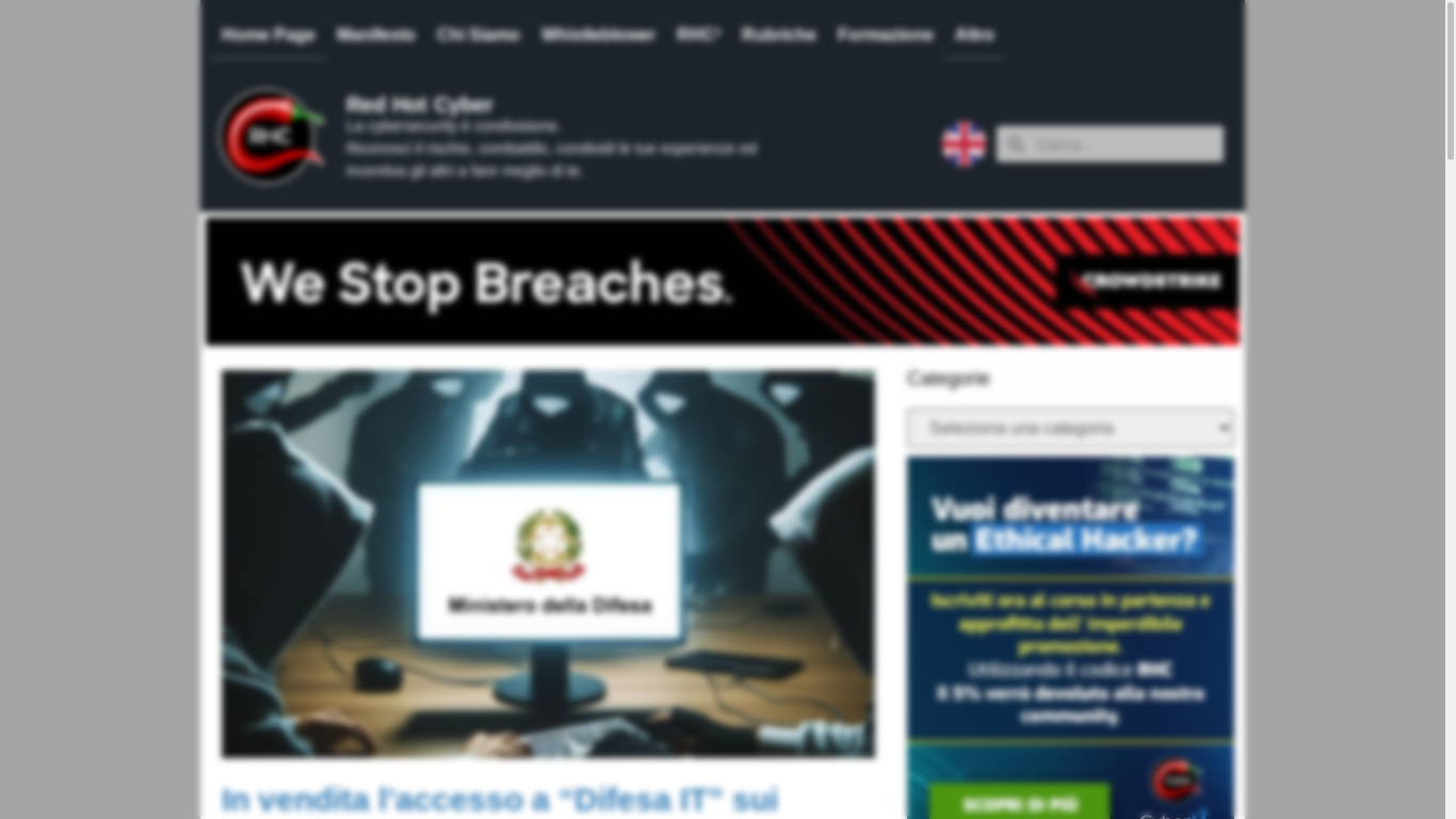 the desktop screenshot of www.redhotcyber.com