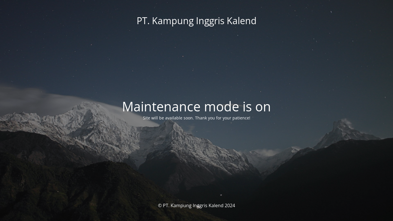 the desktop screenshot of www.ptkik.co.id