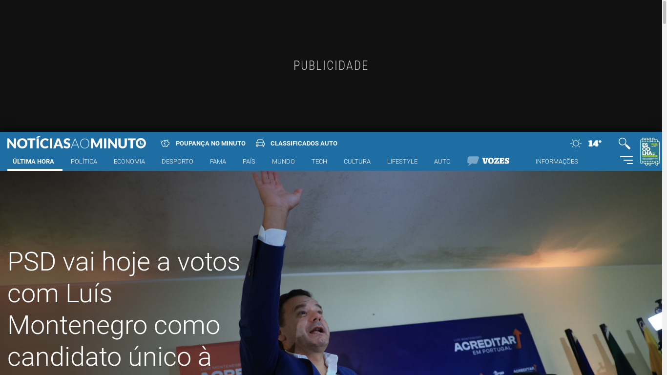 the desktop screenshot of noticiasaominuto.com