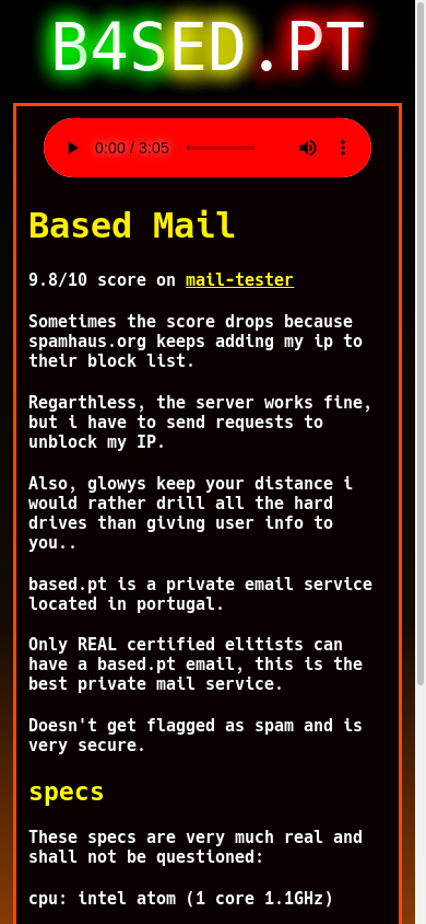 the mobile screenshot of based.pt
