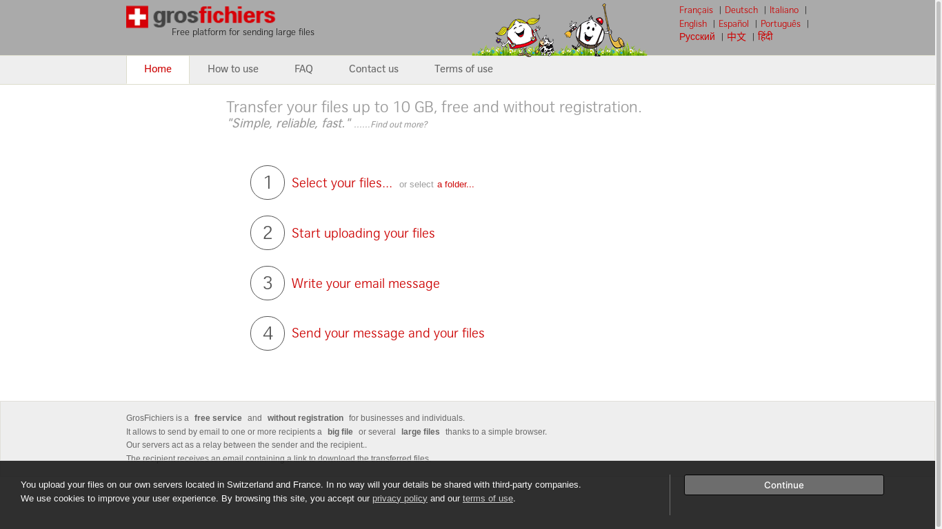 the desktop screenshot of www.grosfichiers.com