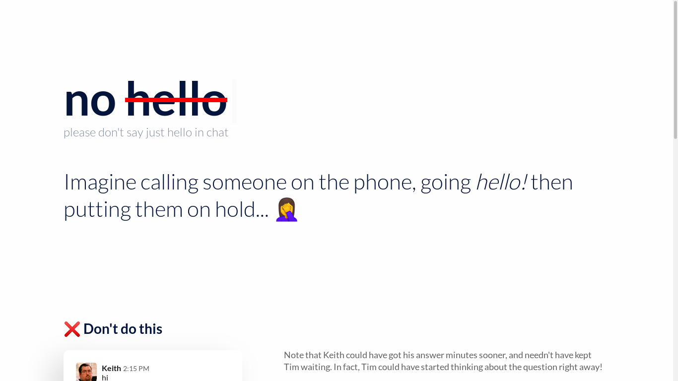 the desktop screenshot of nohello.net