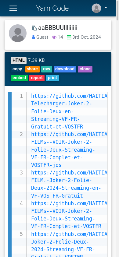the mobile screenshot of yamcode.com