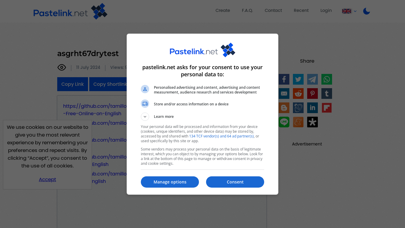 the desktop screenshot of pastelink.net