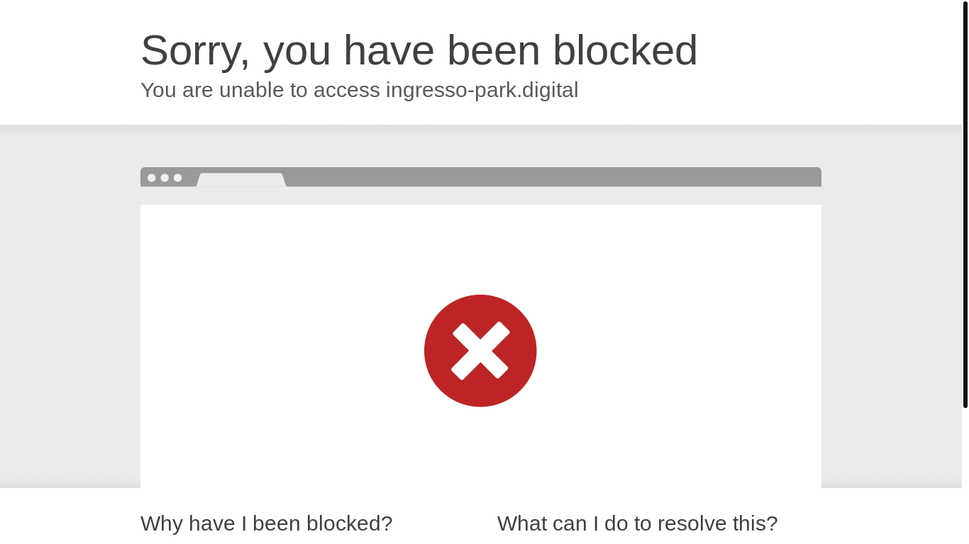 the desktop screenshot of ingresso-park.digital