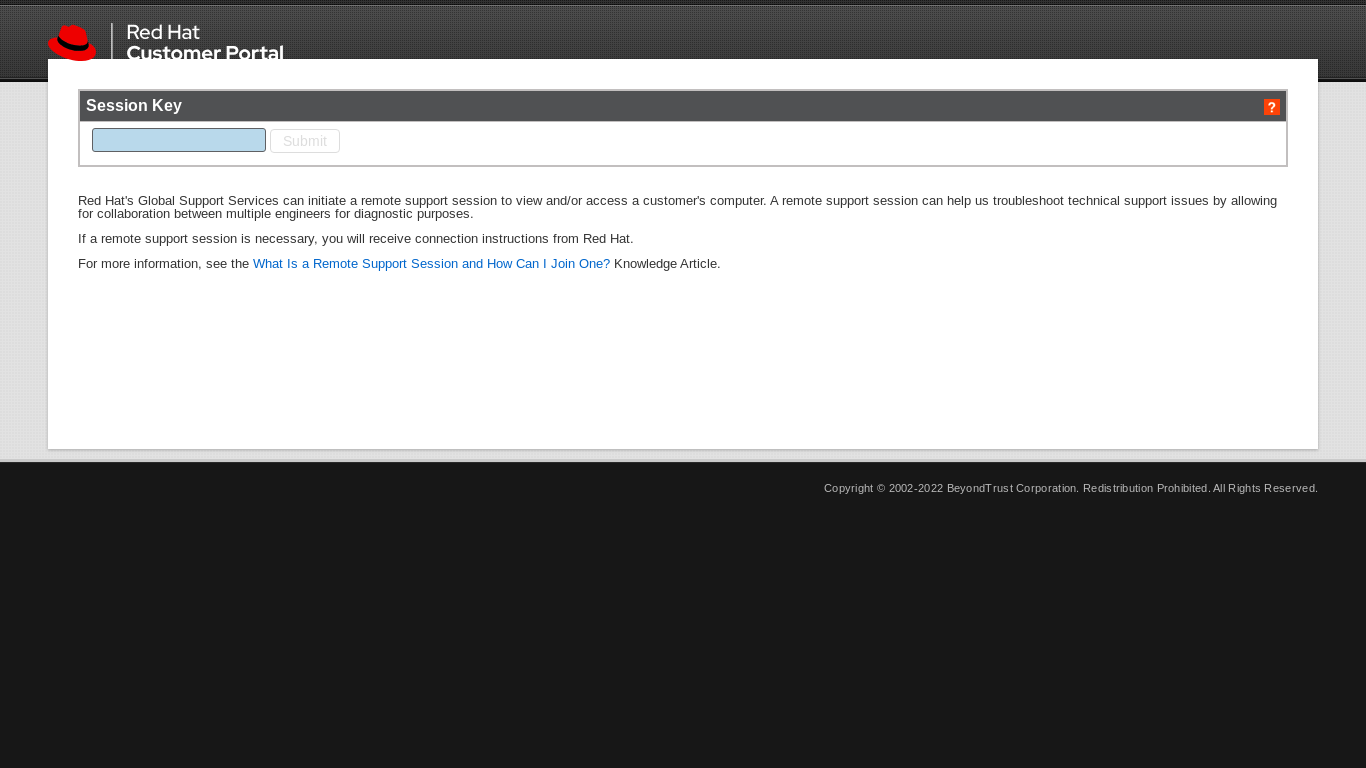 the desktop screenshot of remotesup.redhat.com