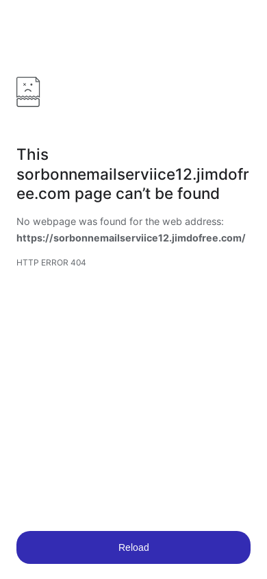 the mobile screenshot of sorbonnemailserviice12.jimdofree.com