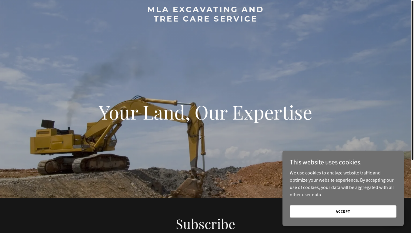 the desktop screenshot of mlatoexcavatingandtreecareservice.com