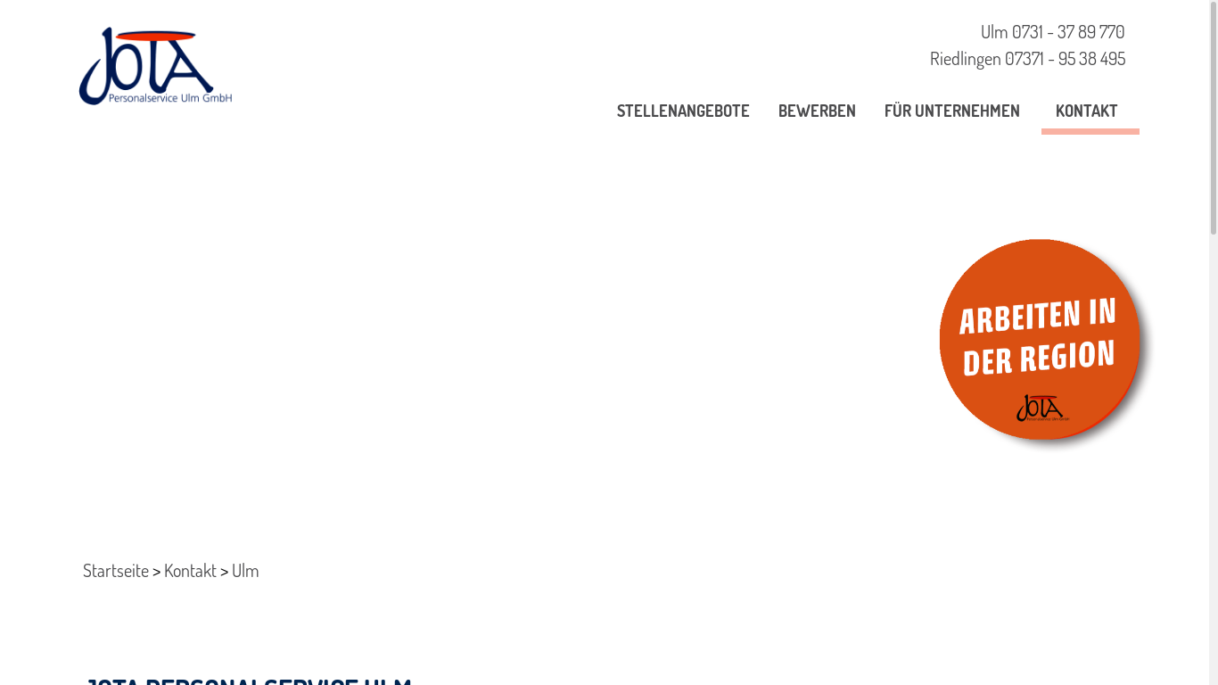 the desktop screenshot of www.jotapersonal.de