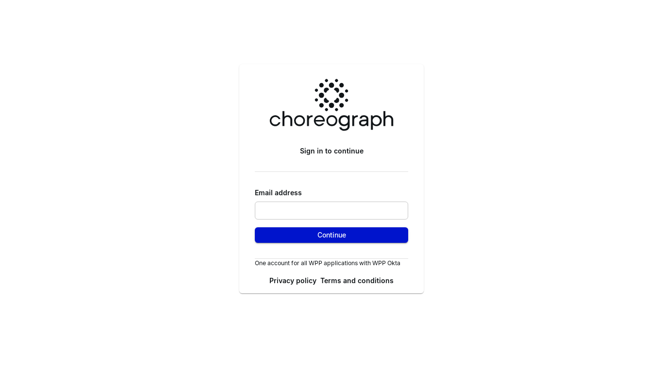 the desktop screenshot of create.choreograph.com