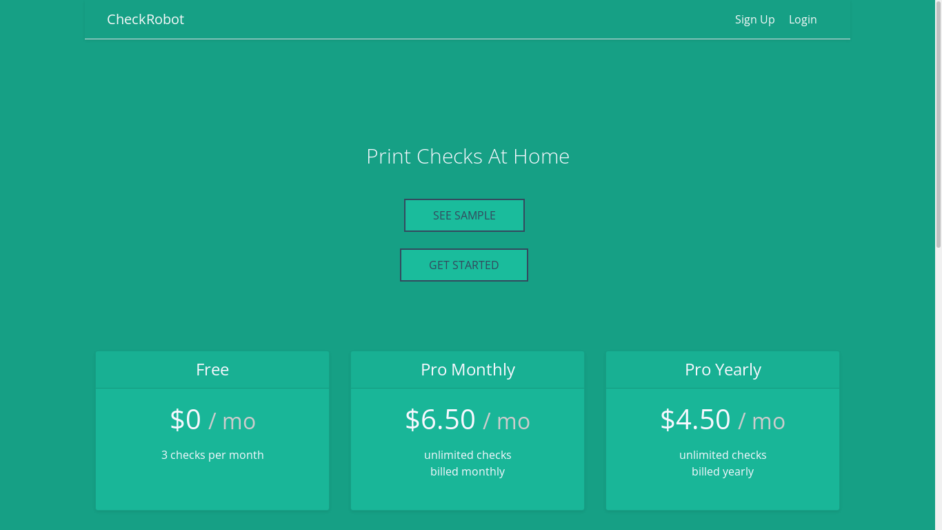 the desktop screenshot of checkrobot.com