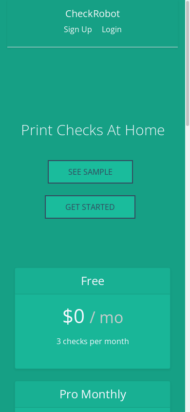 the mobile screenshot of checkrobot.com