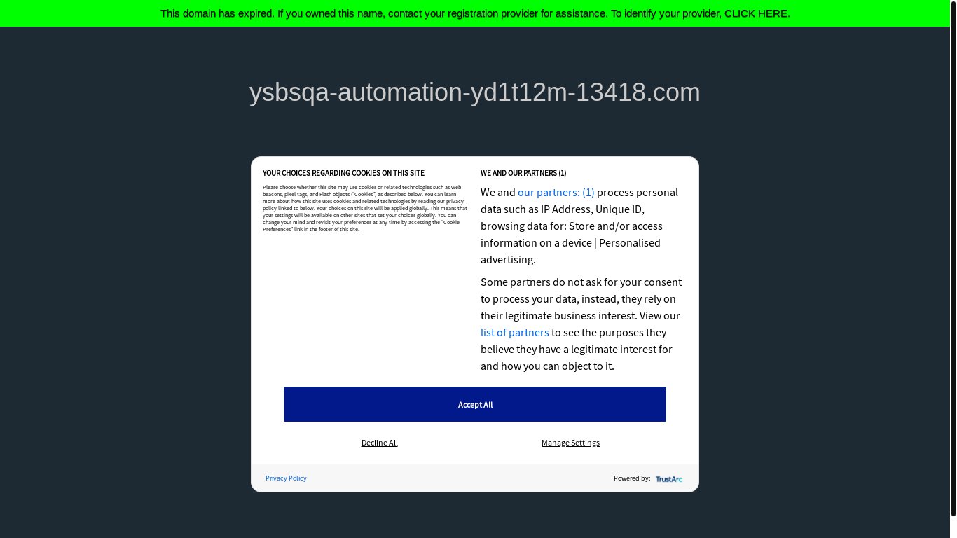 the desktop screenshot of ysbsqa-automation-yd1t12m-13418.com