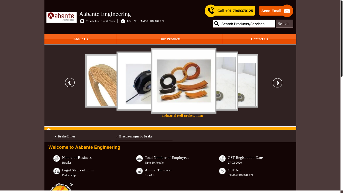 the desktop screenshot of www.aabante.in