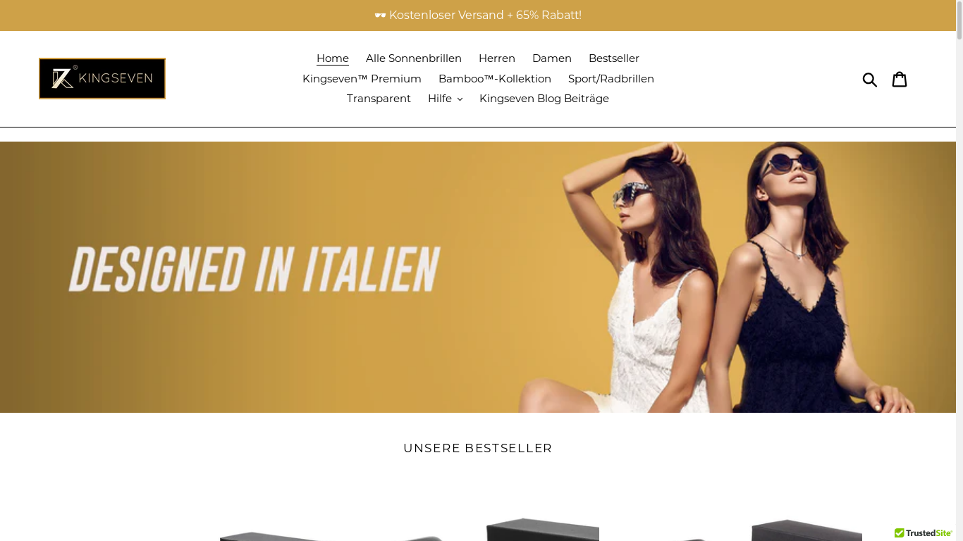 the desktop screenshot of kingseven-shop.com