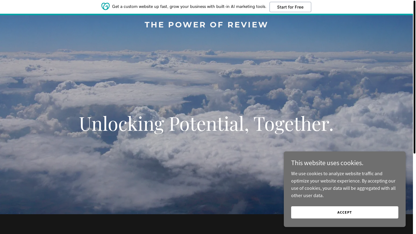 the desktop screenshot of thepowerofreview.com