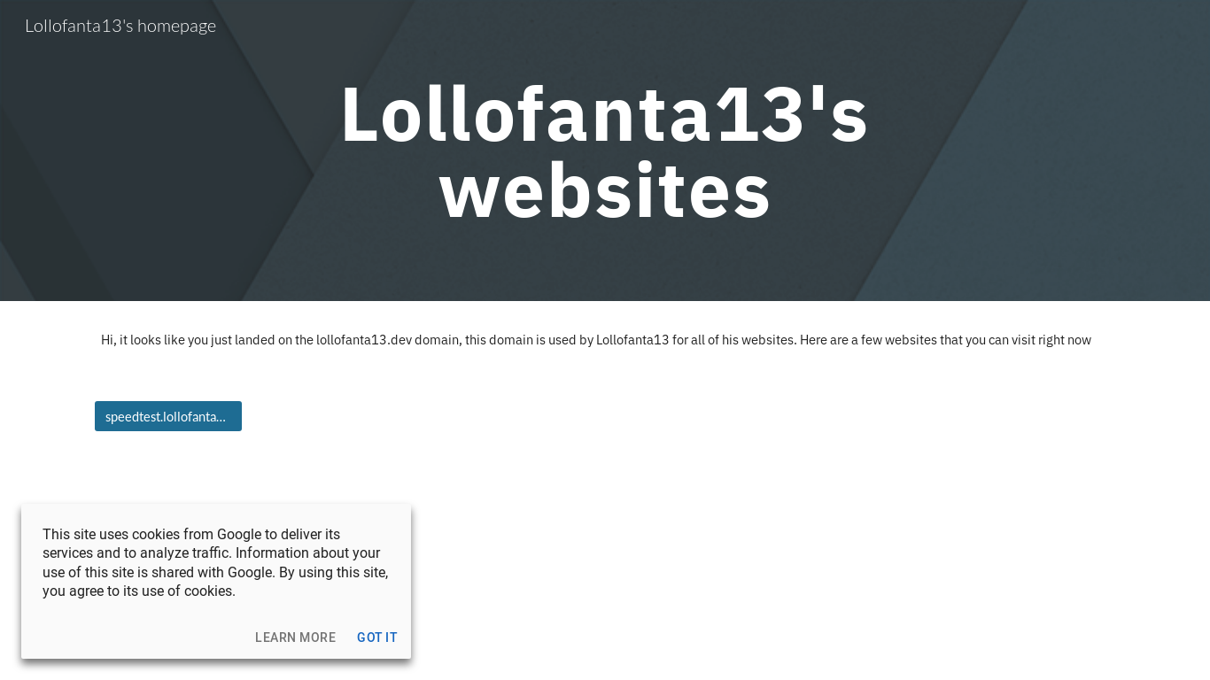 the desktop screenshot of www.lollofanta13.dev