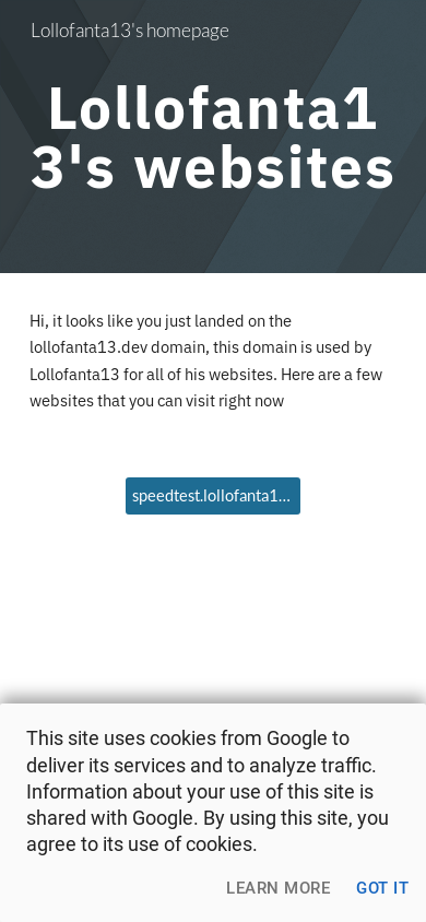 the mobile screenshot of www.lollofanta13.dev
