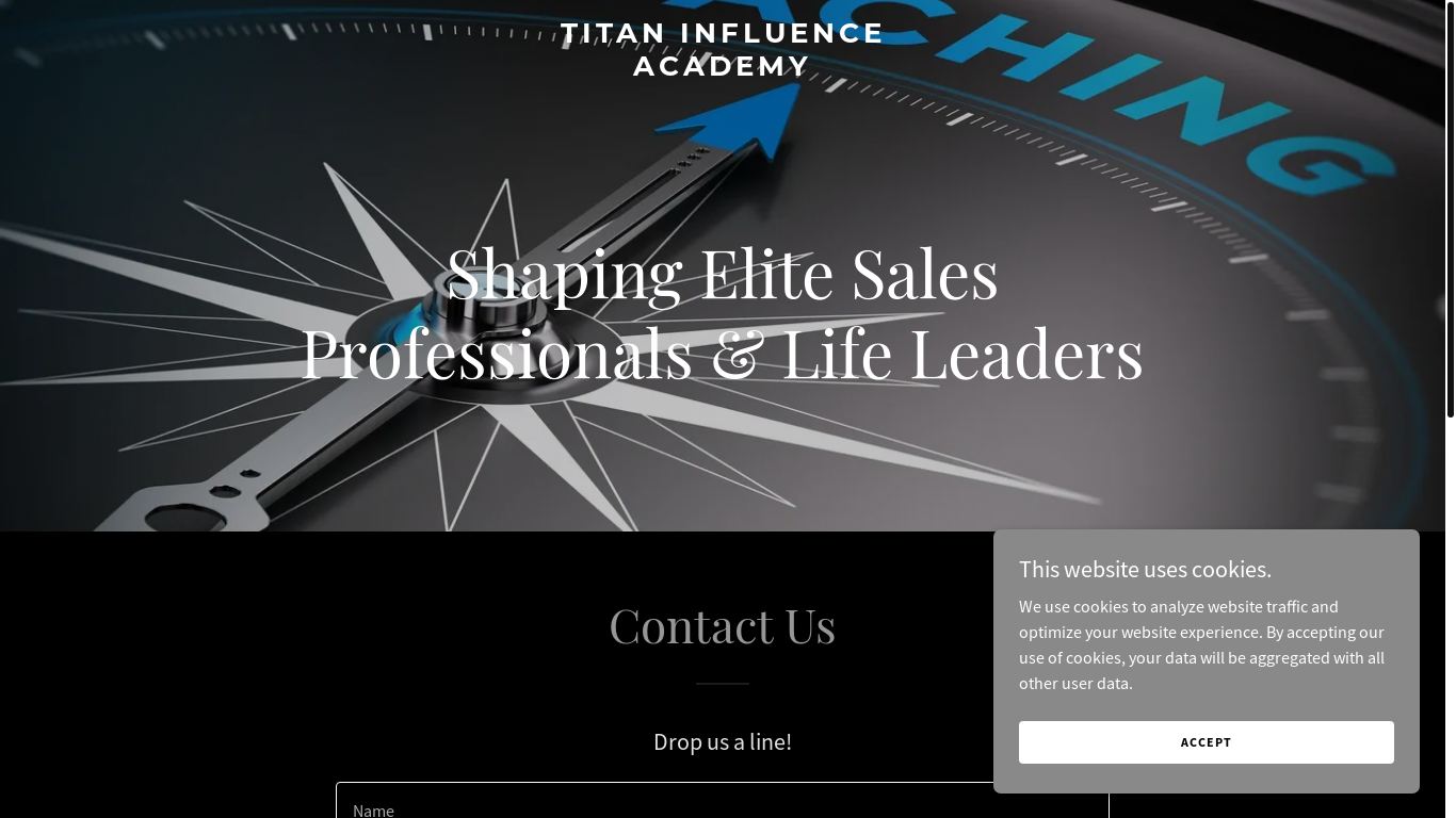 the desktop screenshot of titaninfluenceacademy.com