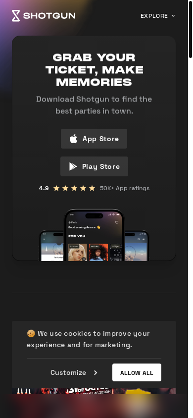the mobile screenshot of shotgun.live