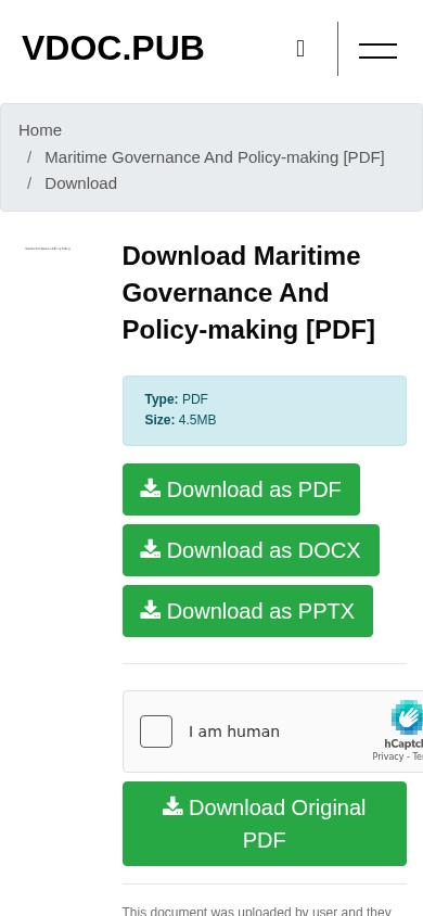 Download PDF - Maritime Governance And Policy-making [PDF ...