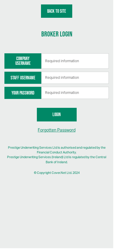 the mobile screenshot of www.prestigeunderwriting.com