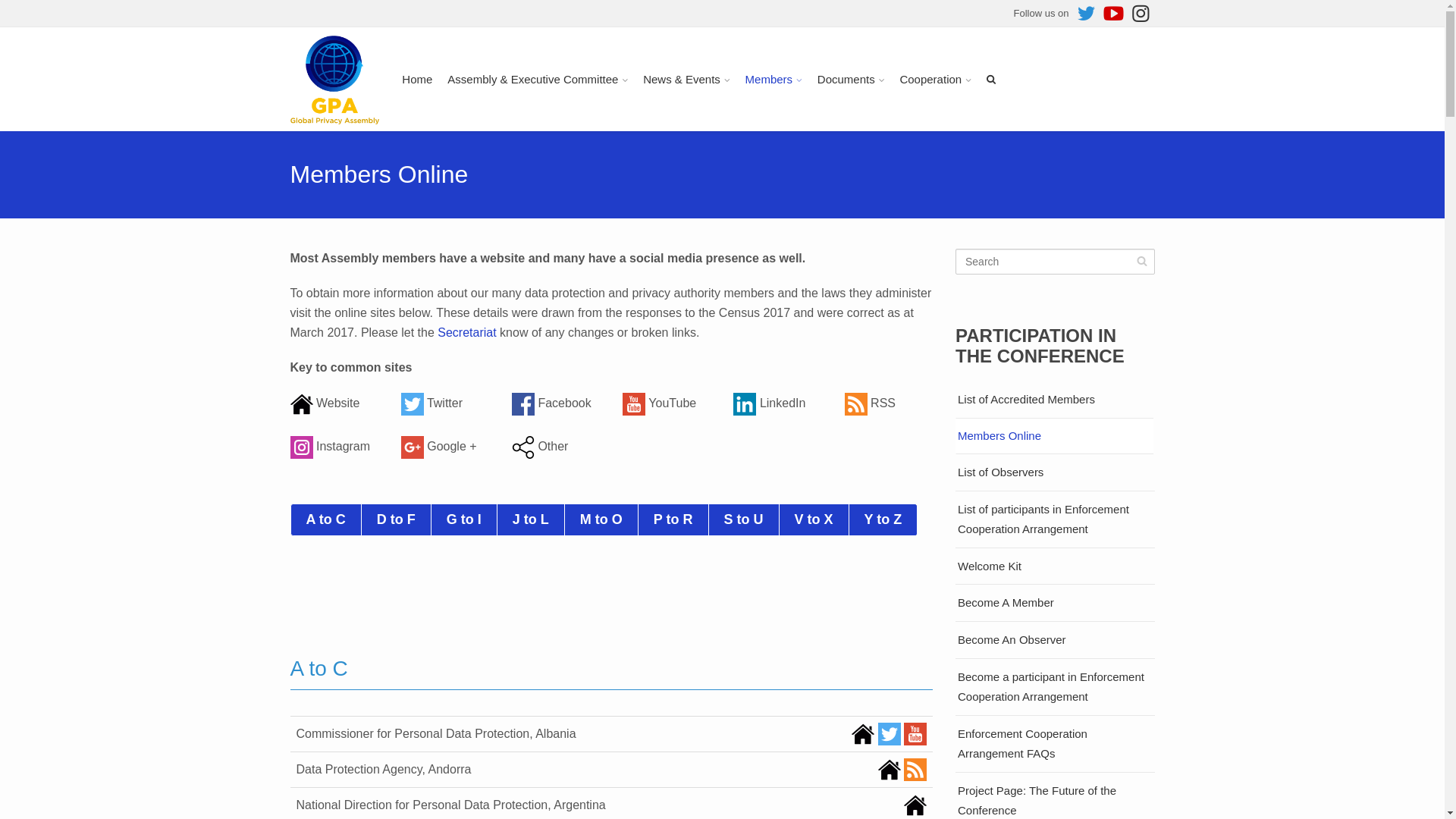 the desktop screenshot of globalprivacyassembly.com