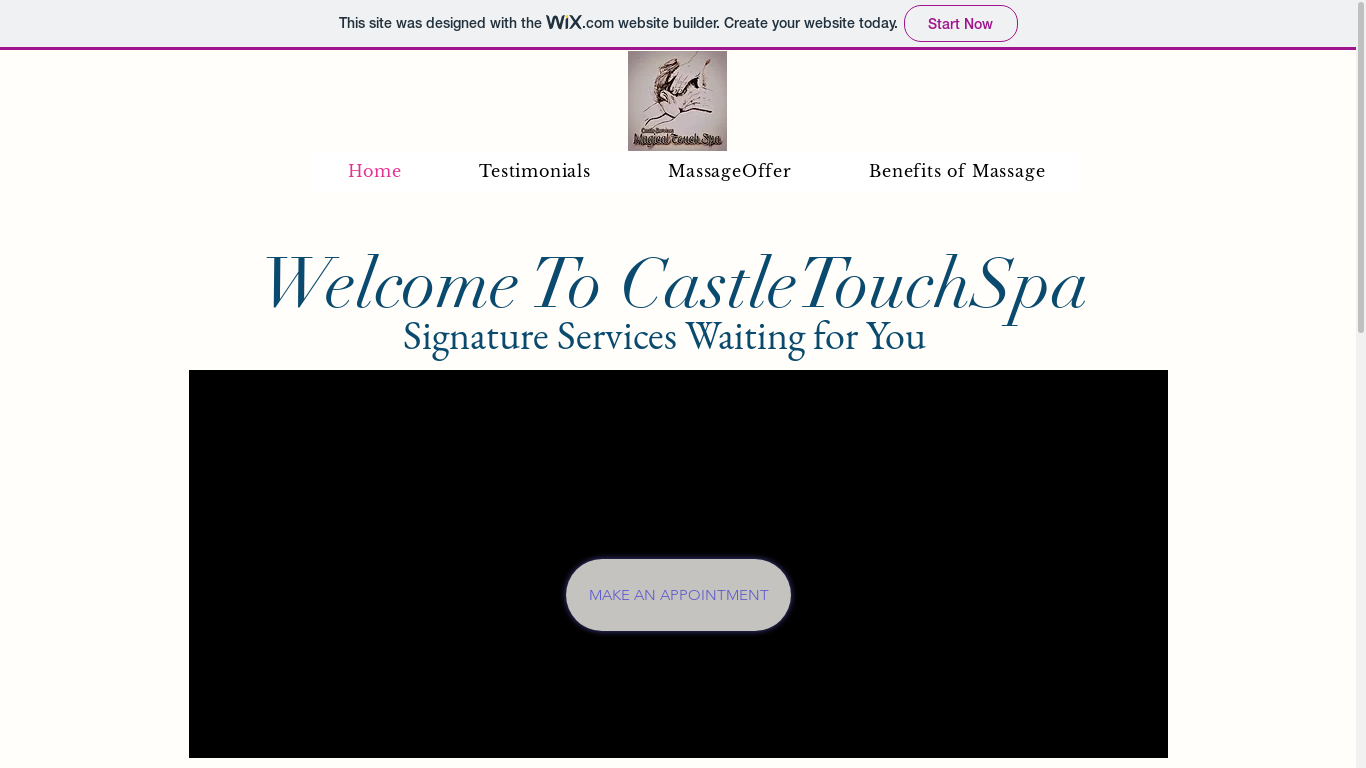 the desktop screenshot of castletouchspa.wixsite.com