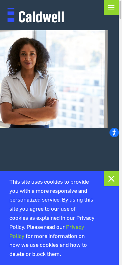 the mobile screenshot of www.caldwell.com
