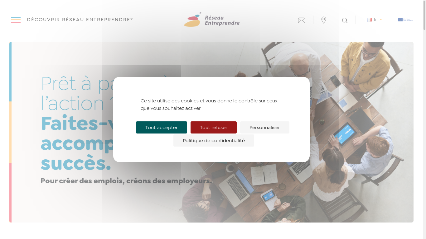 the desktop screenshot of www.reseau-entreprendre.org