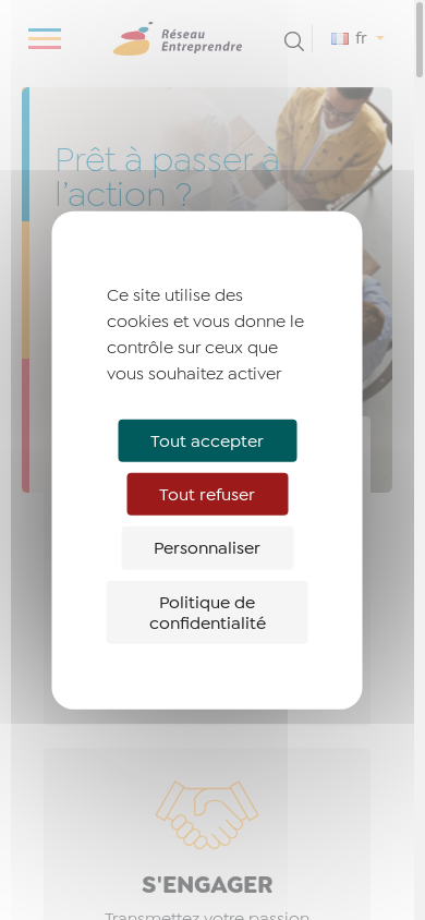 the mobile screenshot of www.reseau-entreprendre.org