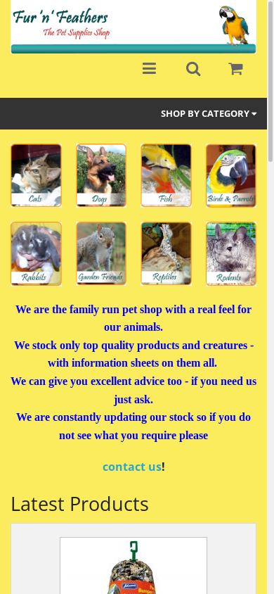 the mobile screenshot of furnfeathers.co.uk