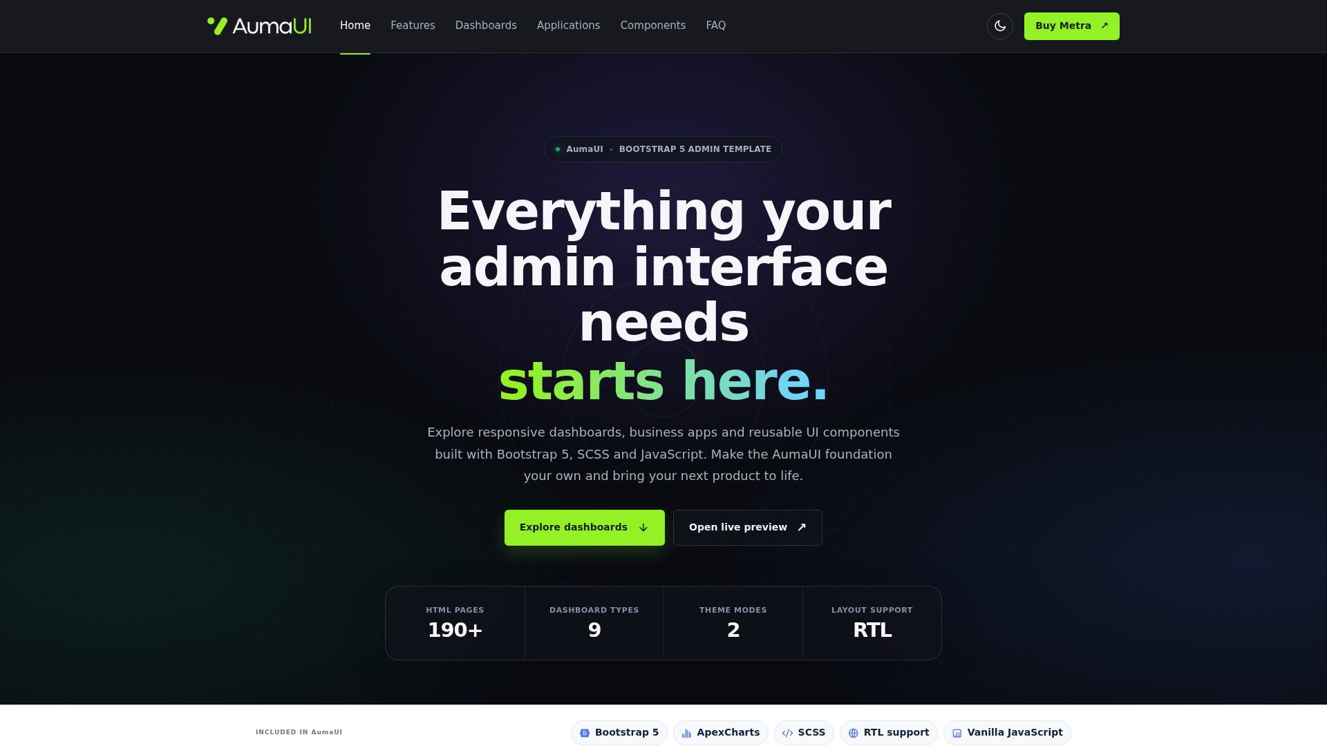 AumaUI - Bootstrap 5 Premium Admin - URL Scan Results | Tiny Scan