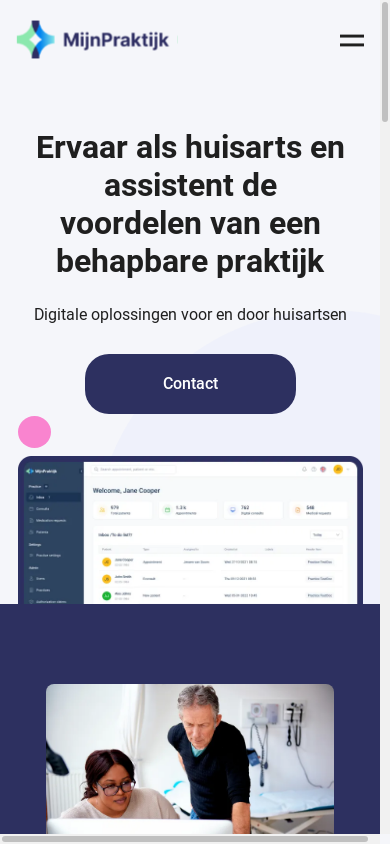 the mobile screenshot of www.mijnpraktijk.nl