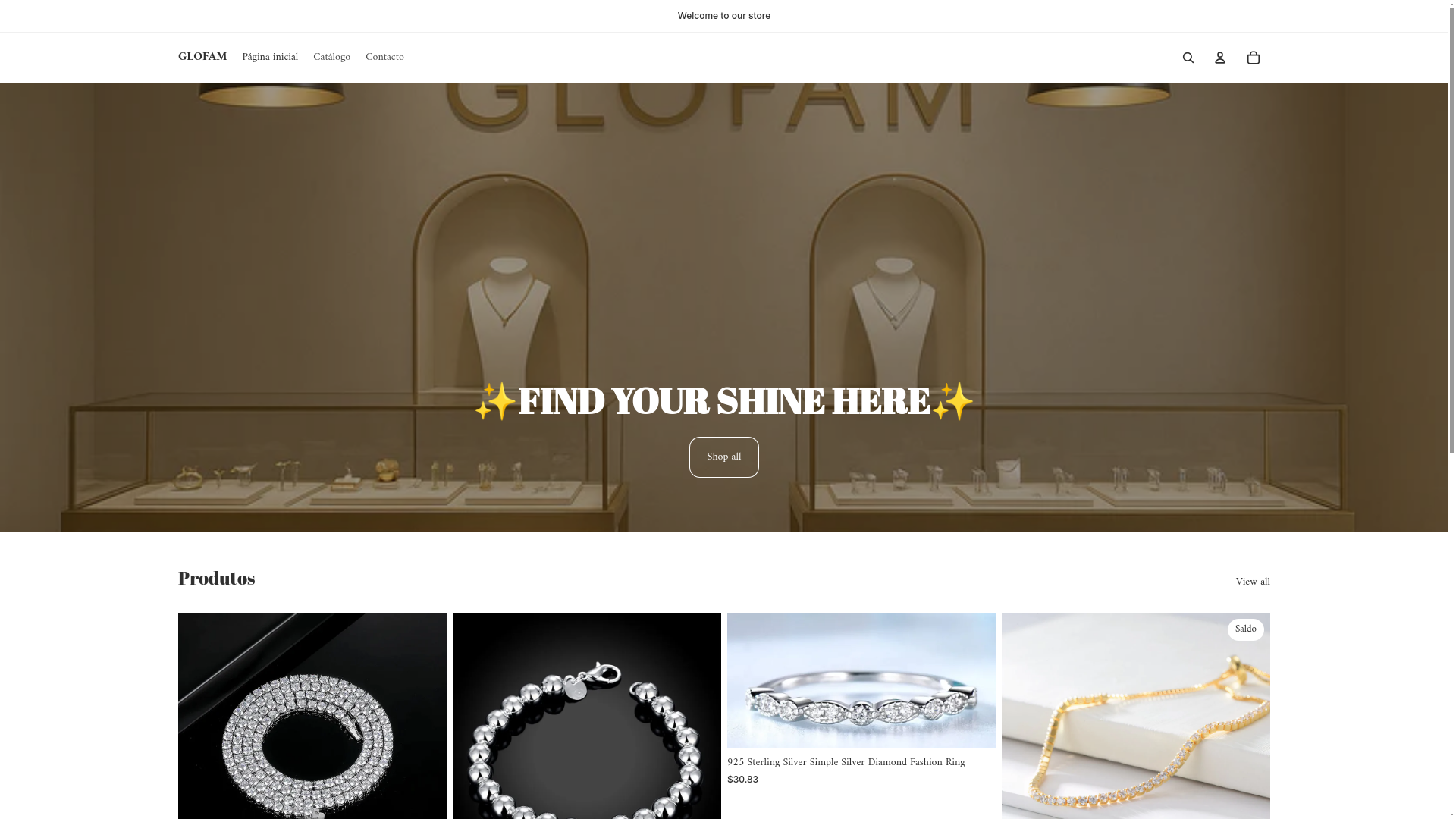 the desktop screenshot of www.glofam.store
