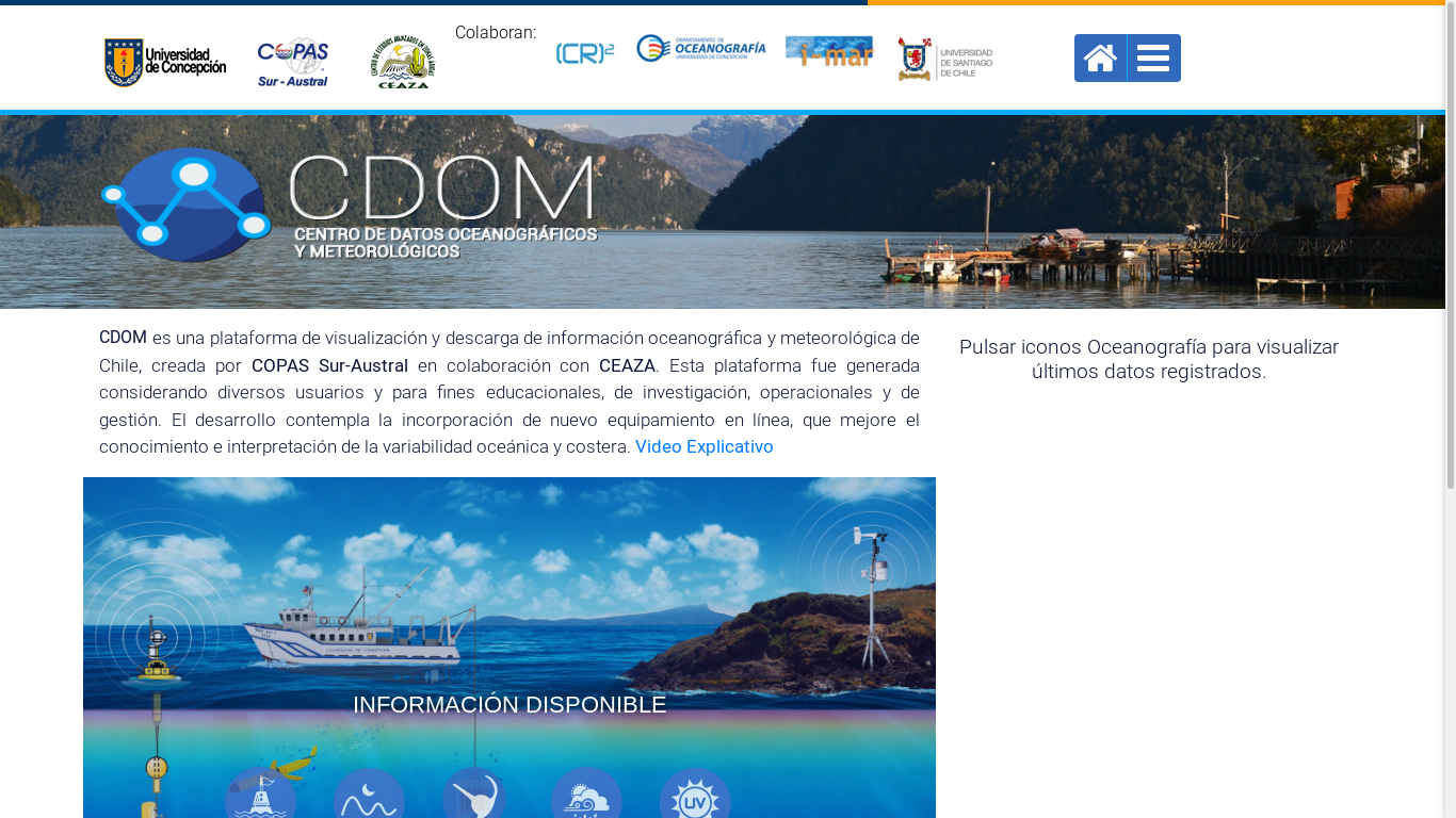 the desktop screenshot of www.cdom.cl