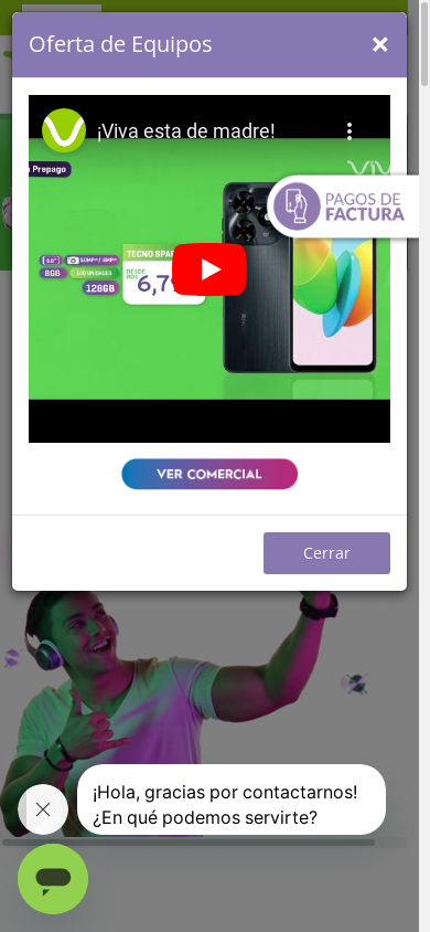 the mobile screenshot of viva.com.do