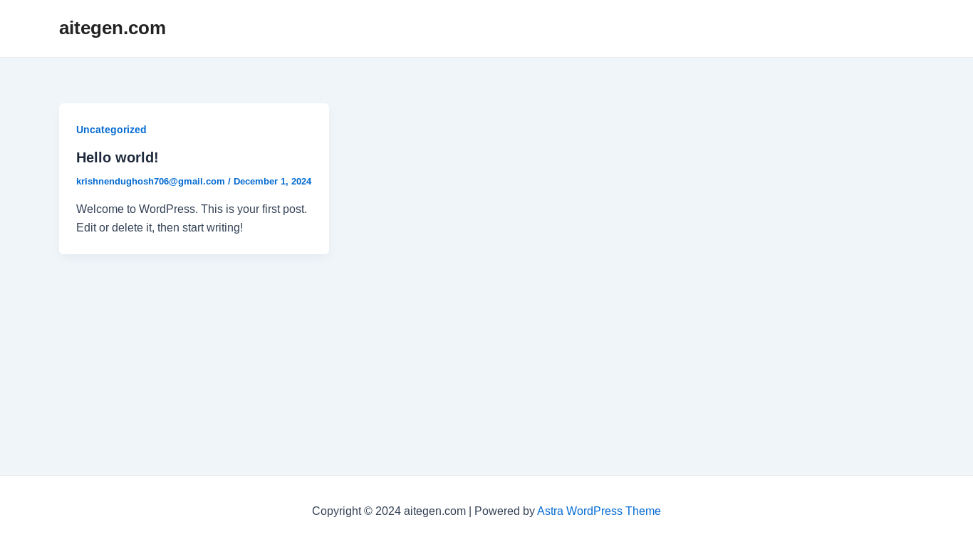 the desktop screenshot of aitegen.com